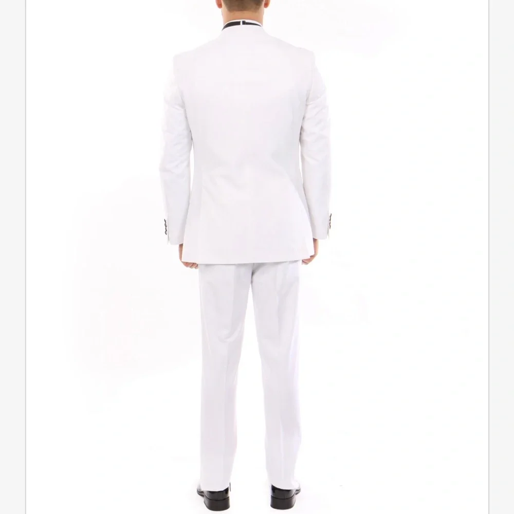 🆕 Men’s 3-piece White slim-fit Tuxedo - Picture 5 of 5